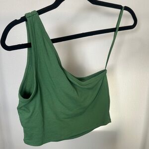 PINK Green One-Shoulder Women's Top